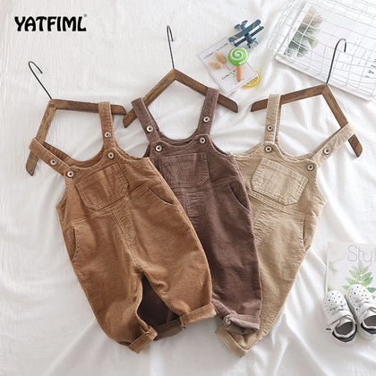 YATFIML Children Kids Pants 0-3Yrs Boys Girls Overalls Corduroy Jumpsuits Romper Infant Clothing Outfits Phreshmen