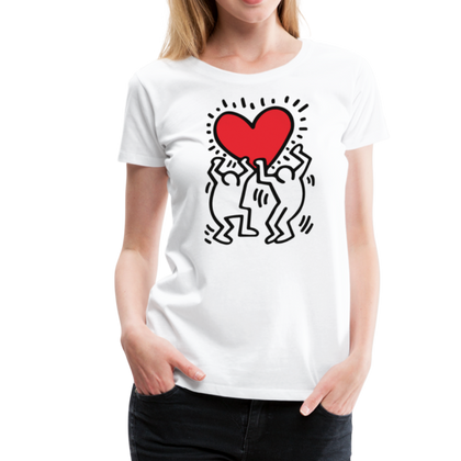 Keith Haring Men Holding Heart Icon, Street Art T-Shirt Phreshmen