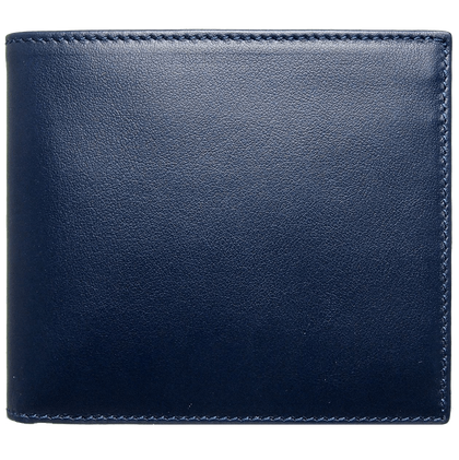 8 Credit Card Small Buffed Leather Billfold Blue Phreshmen