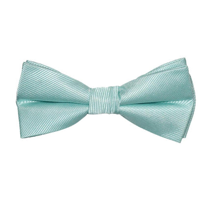 Solid Color Bow Tie - Light Green, Woven Silk, Kids Pre-Tied Phreshmen