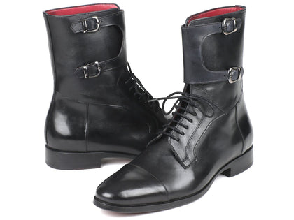 Paul Parkman Men's High Boots Black Calfskin (ID#F555-BLK) Phreshmen