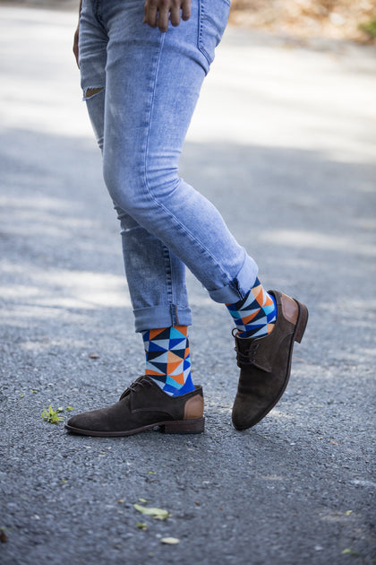 Men's Blue Triangle Socks Phreshmen