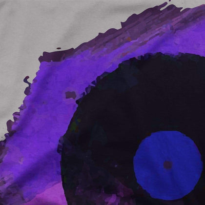 Vinyl Record Made of Paint Scattered in Purple Tones T-Shirt Phreshmen