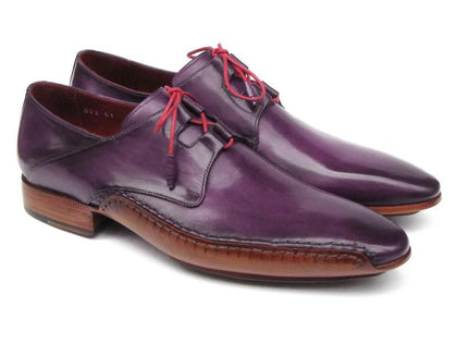 Paul Parkman Men's Ghillie Lacing Side Handsewn Dress Shoes - Purple Leather Upper and Leather Sole (ID#022-PURP) Phreshmen