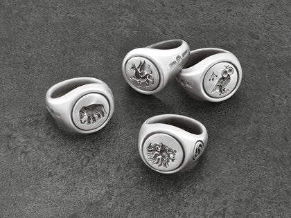 Elephant Signet Ring in Sterling Silver Phreshmen