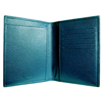 Saffiano Bi Colored Passport Sleeve Blue Phreshmen