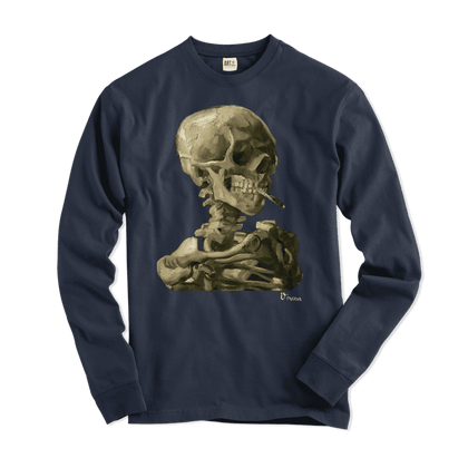 Van Gogh Skull of a Skeleton With Burning Cigarette 1886 Long Sleeve Shirt Phreshmen