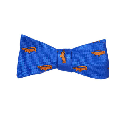 Alligator Bow Tie - Blue, Woven Silk Phreshmen