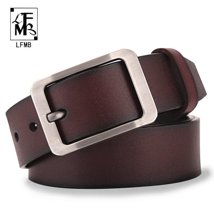 [LFMB]Men's belt leather belt men  pin buckle cow genuine leather belts for men 130cm high quality mens belt cinturones hombre Phreshmen