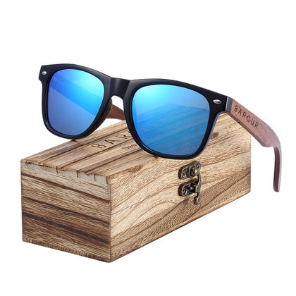 BARCUR Black Walnut Wood Polarized Sunglasses Phreshmen