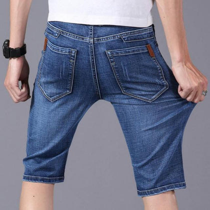ClassDim Men's Denim Shorts Good Quality Short Jeans Men Cotton Solid Straight Short Jeans Male Blue Casual Short Jeans Phreshmen
