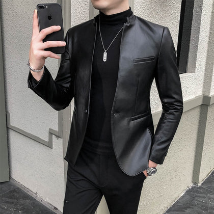 Men's Casual Leather Jacket Phreshmen